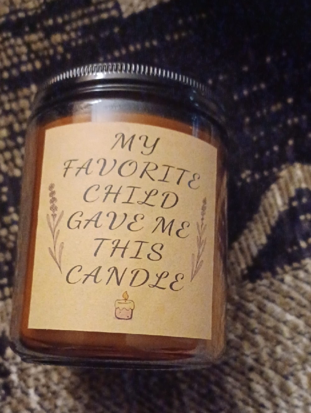 4/$60 New "My Favorite Child Gave Me This Candle" - Lavender Scented 7 oz. Soy